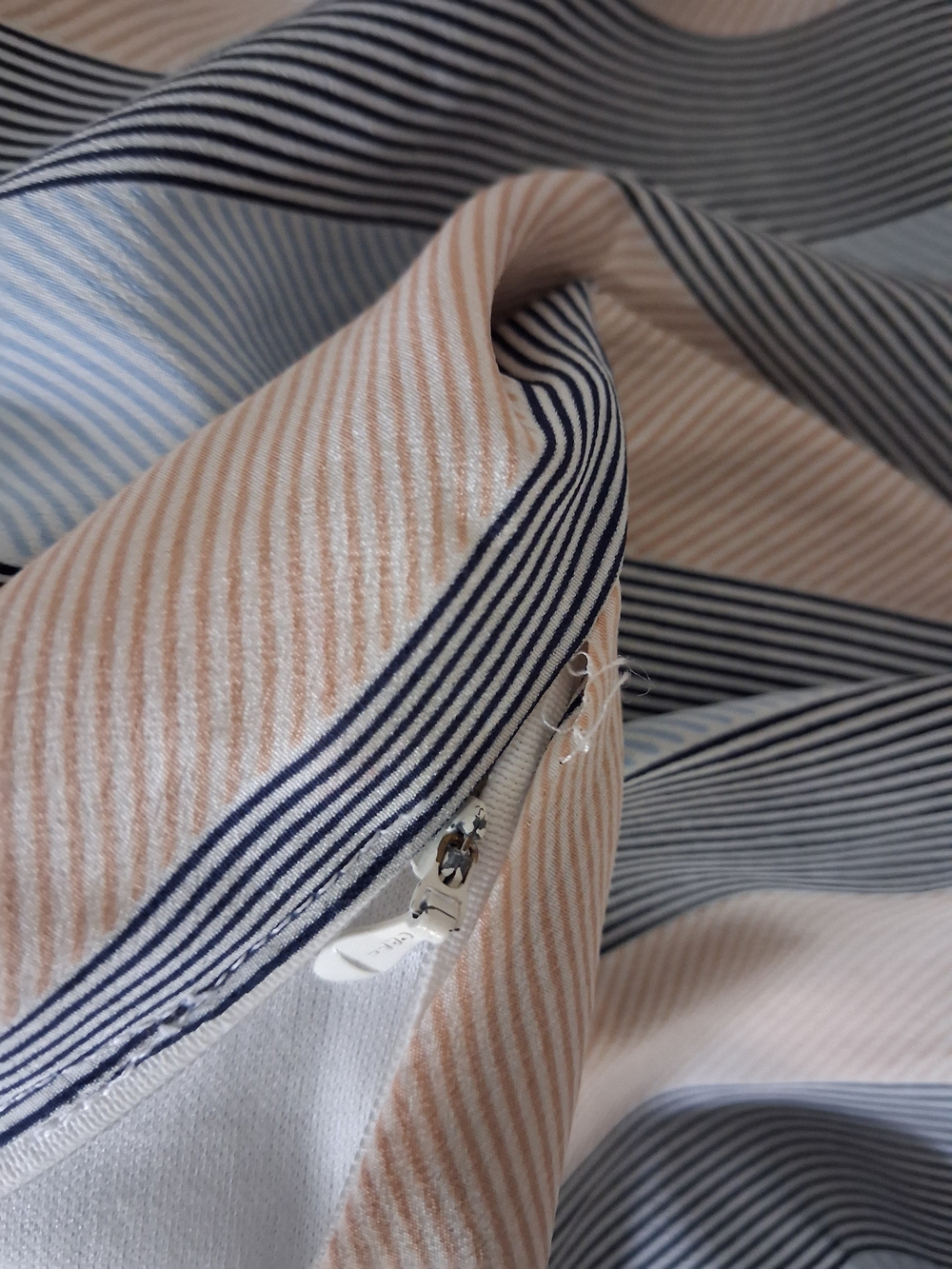 Vintage St Micheal Maxi Skirt Pleated Blue and Cream Striped Maxi Skirt - Picture 10 of 10